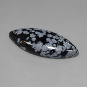 21.50 ct Multicolor Snowflake Obsidian Stone, Natural Snowflake Obsidian in Marquise Cabochon Shape for Sale