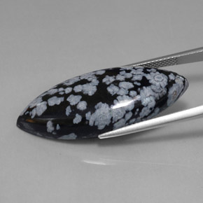 Snowflake Obsidian Gemstone in 35.6 x 15.2 mm Size for Sale, Snowflake Obsidian Stone in Snowflake Color