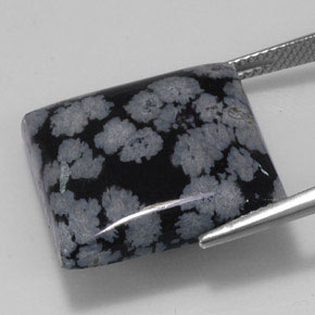 Snowflake Obsidian Gemstone in 19.9 x 19.8 mm Size for Sale, Snowflake Obsidian Stone in Gray-White Black Color