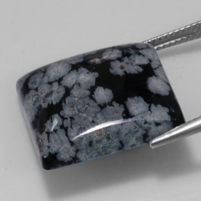 Snowflake Obsidian Gemstone in 19.8 x 19.8 mm Size for Sale, Snowflake Obsidian Stone in Gray-White Black Color