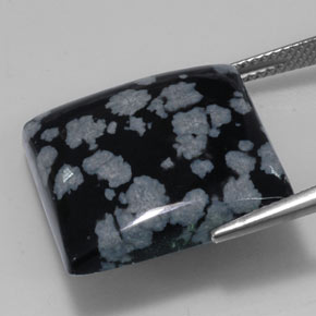Snowflake Obsidian Gemstone in 20 x 19.9 mm Size for Sale, Snowflake Obsidian Stone in Gray-White Black Color