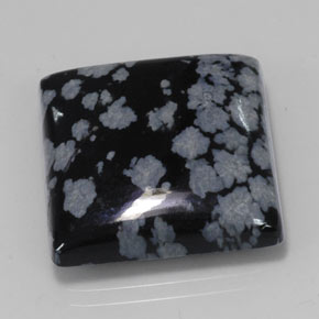 20.43 ct Multicolor Snowflake Obsidian Stone, Natural Snowflake Obsidian in Square Cabochon Shape for Sale