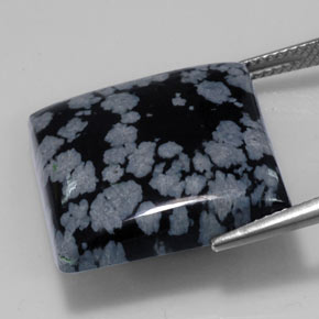 Snowflake Obsidian Gemstone in 19.9 x 19.9 mm Size for Sale, Snowflake Obsidian Stone in Gray-White Black Color