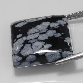 Snowflake Obsidian Gemstone in 19.7 x 19.7 mm Size for Sale, Snowflake Obsidian Stone in Gray-White Black Color