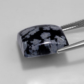 Snowflake Obsidian Gemstone in 15.1 x 15.1 mm Size for Sale, Snowflake Obsidian Stone in Gray-White Black Color