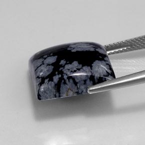 Snowflake Obsidian Gemstone in 15 x 15 mm Size for Sale, Snowflake Obsidian Stone in Black White Color