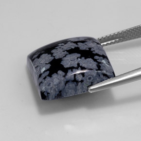 Snowflake Obsidian Gemstone in 15 x 15 mm Size for Sale, Snowflake Obsidian Stone in Gray-White Black Color