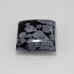 10.81 ct Multicolor Snowflake Obsidian Stone, Natural Snowflake Obsidian in Square Cabochon Shape for Sale
