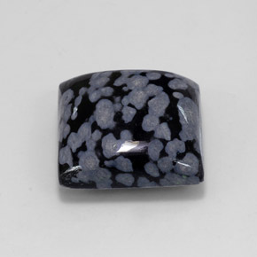 11.18 ct Black Snowflake Obsidian Stone, Natural Snowflake Obsidian in Square Cabochon Shape for Sale
