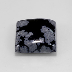 12.26 ct Multicolor Snowflake Obsidian Stone, Natural Snowflake Obsidian in Square Cabochon Shape for Sale