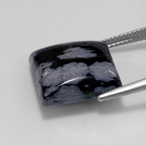 Snowflake Obsidian Gemstone in 14.9 x 14.9 mm Size for Sale, Snowflake Obsidian Stone in Gray-White Black Color