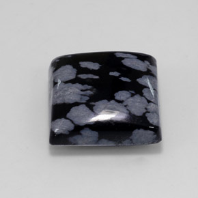 11.53 ct Multicolor Snowflake Obsidian Stone, Natural Snowflake Obsidian in Square Cabochon Shape for Sale