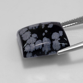 Snowflake Obsidian Gemstone in 14.9 x 14.9 mm Size for Sale, Snowflake Obsidian Stone in Snowflake Color