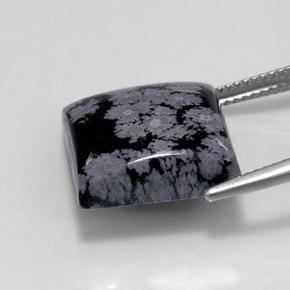 Snowflake Obsidian Gemstone in 15 x 14.9 mm Size for Sale, Snowflake Obsidian Stone in Gray-White Black Color
