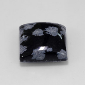 11.46 ct Multicolor Snowflake Obsidian Stone, Natural Snowflake Obsidian in Square Cabochon Shape for Sale