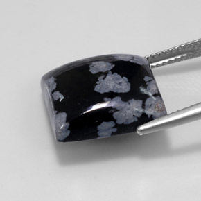 Snowflake Obsidian Gemstone in 14.9 x 14.9 mm Size for Sale, Snowflake Obsidian Stone in Black White Color