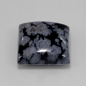 11.21 ct Multicolor Snowflake Obsidian Stone, Natural Snowflake Obsidian in Square Cabochon Shape for Sale