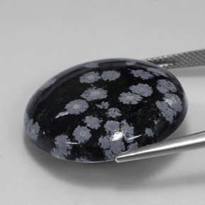 Snowflake Obsidian Gemstone in 24.8 mm Size for Sale, Snowflake Obsidian Stone in Snowflake Color