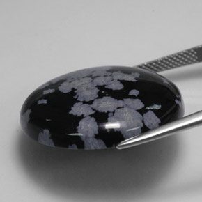 Snowflake Obsidian Gemstone in 24.9 mm Size for Sale, Snowflake Obsidian Stone in Snowflake Color