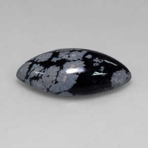10.55 ct Multicolor Snowflake Obsidian Stone, Natural Snowflake Obsidian in Marquise Cabochon Shape for Sale