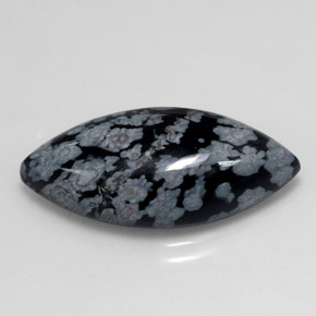 9.88 ct Multicolor Snowflake Obsidian Stone, Natural Snowflake Obsidian in Marquise Cabochon Shape for Sale