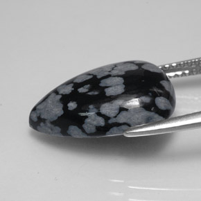 Snowflake Obsidian Gemstone in 16.5 x 11.1 mm Size for Sale, Snowflake Obsidian Stone in Snowflake Color