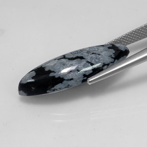 Snowflake Obsidian Gemstone in 25.3 x 10.3 mm Size for Sale, Snowflake Obsidian Stone in Snowflake Color