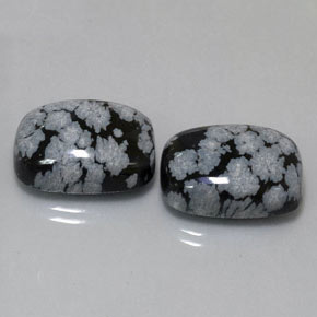 23.06 ct Multicolor Snowflake Obsidian Stone, Natural Snowflake Obsidian in Cushion Cabochon Shape for Sale