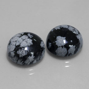10.99 ct Multicolor Snowflake Obsidian Stone, Natural Snowflake Obsidian in Round Cabochon Shape for Sale