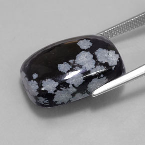 Snowflake Obsidian Gemstone in 18.2 x 13.1 mm Size for Sale, Snowflake Obsidian Stone in Gray-White Black Color