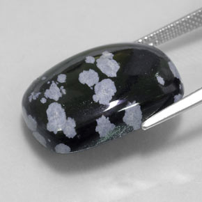 Snowflake Obsidian Gemstone in 20.1 x 15.2 mm Size for Sale, Snowflake Obsidian Stone in Gray-White Black Color