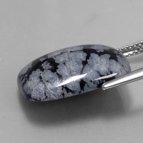 Snowflake Obsidian Gemstone in 18 x 13.1 mm Size for Sale, Snowflake Obsidian Stone in Gray-White Black Color