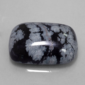 10.37 ct Multicolor Snowflake Obsidian Stone, Natural Snowflake Obsidian in Cushion Cabochon Shape for Sale