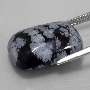 Snowflake Obsidian Gemstone in 17.8 x 12.9 mm Size for Sale, Snowflake Obsidian Stone in Black White Color