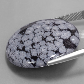 Snowflake Obsidian Gemstone in 29.5 mm Size for Sale, Snowflake Obsidian Stone in Gray-White Black Color