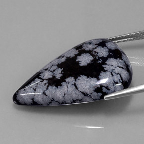 Snowflake Obsidian Gemstone in 32 x 21.6 mm Size for Sale, Snowflake Obsidian Stone in Snowflake Color