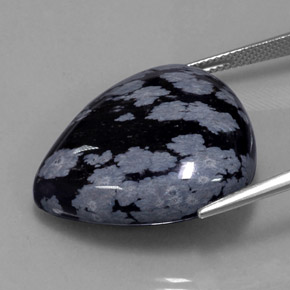 Snowflake Obsidian Gemstone in 27.1 x 24.3 mm Size for Sale, Snowflake Obsidian Stone in Gray-White Black Color