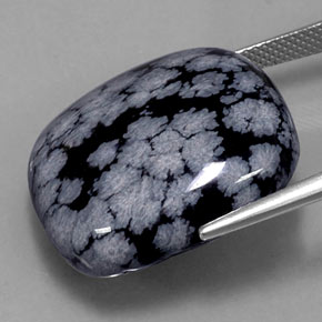 Snowflake Obsidian Gemstone in 23.2 x 21 mm Size for Sale, Snowflake Obsidian Stone in Gray-White Black Color