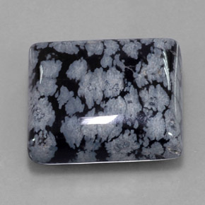 27.37 ct Multicolor Snowflake Obsidian Stone, Natural Snowflake Obsidian in Square Cabochon Shape for Sale