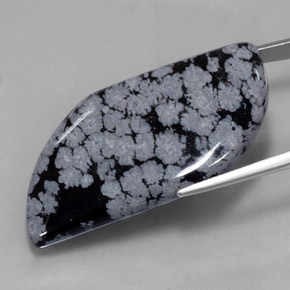 Snowflake Obsidian Gemstone in 40.5 x 23.4 mm Size for Sale, Snowflake Obsidian Stone in Gray-White Black Color