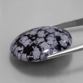 Snowflake Obsidian Gemstone in 26.3 mm Size for Sale, Snowflake Obsidian Stone in Gray-White Black Color