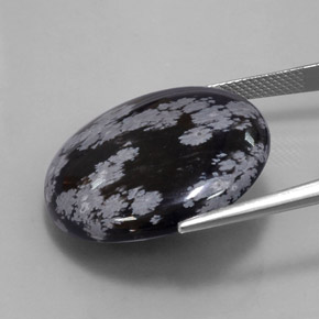 Snowflake Obsidian Gemstone in 25.8 mm Size for Sale, Snowflake Obsidian Stone in Gray-White Black Color