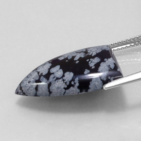 Snowflake Obsidian Gemstone in 20.5 x 15.1 mm Size for Sale, Snowflake Obsidian Stone in Black White Color