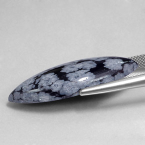 Snowflake Obsidian Gemstone in 35.7 x 14.8 mm Size for Sale, Snowflake Obsidian Stone in Gray-White Black Color