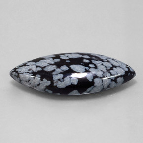 21.00 ct Multicolor Snowflake Obsidian Stone, Natural Snowflake Obsidian in Marquise Cabochon Shape for Sale