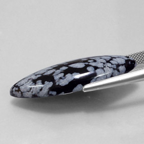Snowflake Obsidian Gemstone in 35.8 x 15.1 mm Size for Sale, Snowflake Obsidian Stone in Black White Color