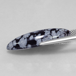 Snowflake Obsidian Gemstone in 25.2 x 8.7 mm Size for Sale, Snowflake Obsidian Stone in Gray-White Black Color