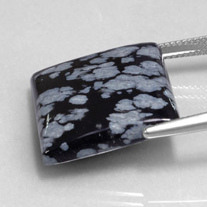 Snowflake Obsidian Gemstone in 19.9 x 19.7 mm Size for Sale, Snowflake Obsidian Stone in Gray-White Black Color