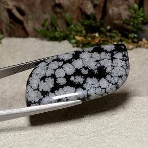 Snowflake Obsidian Gemstone in 45.2 x 23.9 mm Size for Sale, Snowflake Obsidian Stone in Snowflake Color