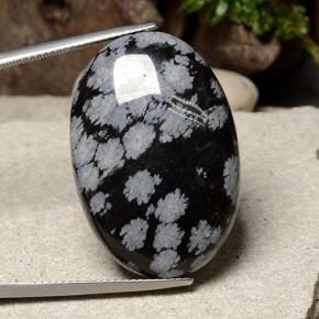 Multicolor Obsidiana Copo de Nieve Gema - 28.4ct Cabujón Óvalo (ID: 485428)